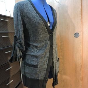 Black and Grey Long Cardigan